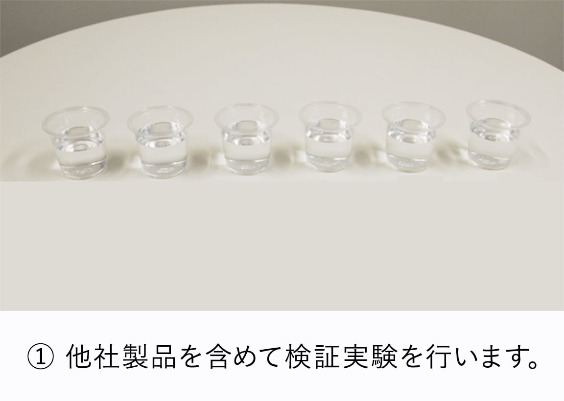 他社製品も含めて検証実験をおこないます。